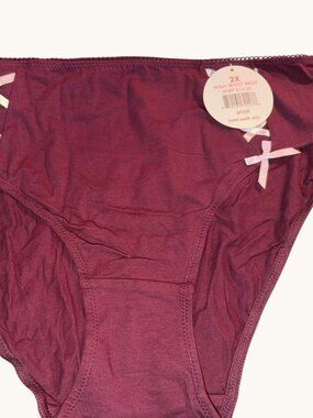 NWT Splendies Burgundy with Bow Detail Panty Size 2X